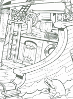 A coloring page of piet piraat